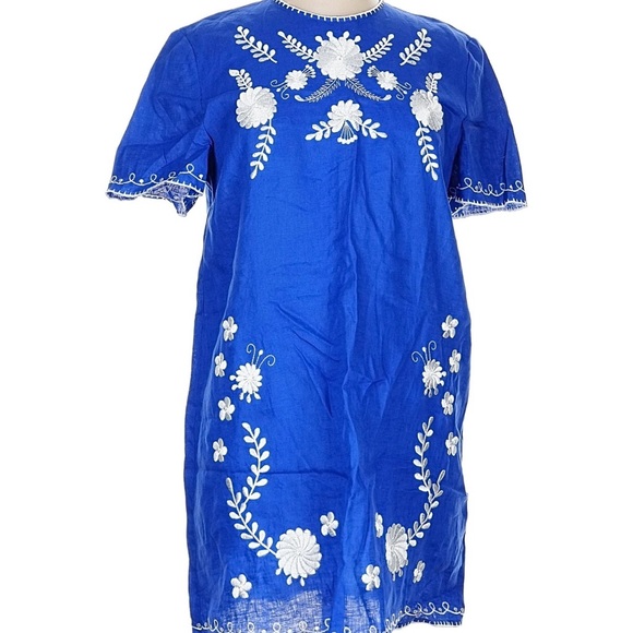 Zara Royal Blue Dress with White Stitching - Picture 2 of 10